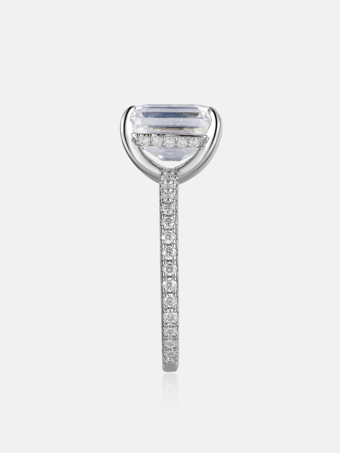 5CT Solitaire Emerald Cut Moissanite Engagement Ring