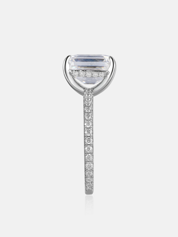 5CT Solitaire Emerald Cut Moissanite Engagement Ring