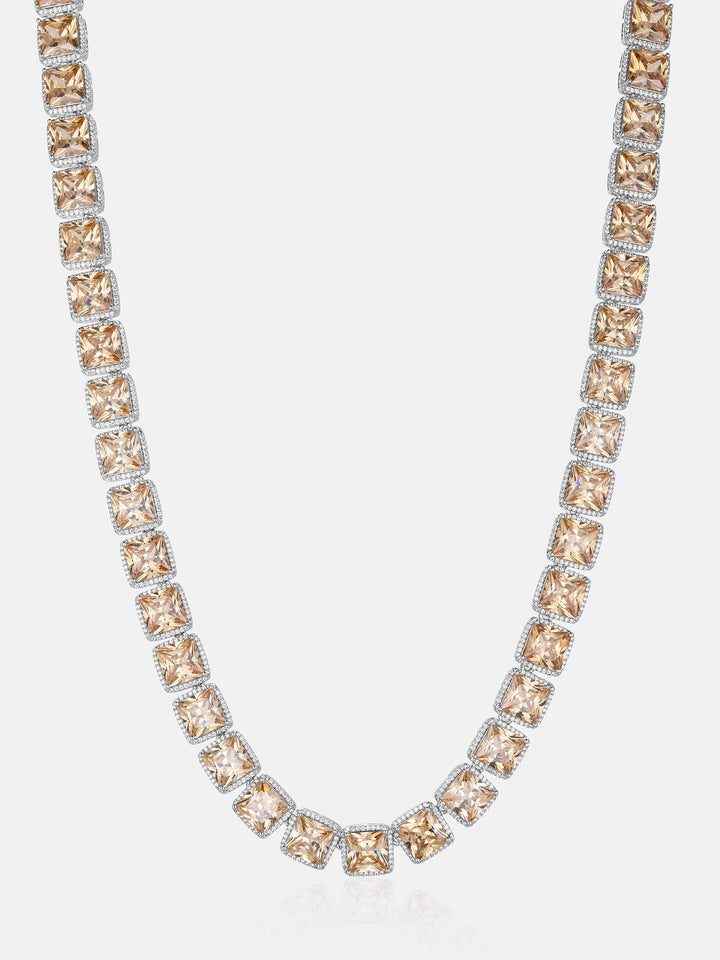 10MM S925 Square Gem Moissanite Clustered Tennis Chain