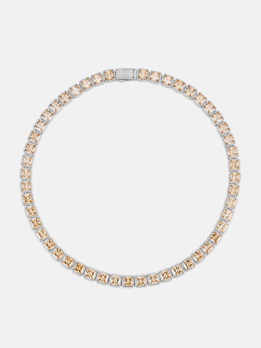 10MM S925 Square Gem Moissanite Clustered Tennis Chain