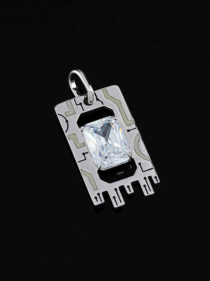 Cyberpunk Fluorescent Memory Chip Pendant