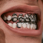Top Tribal Style W Bottom Bar Grillz