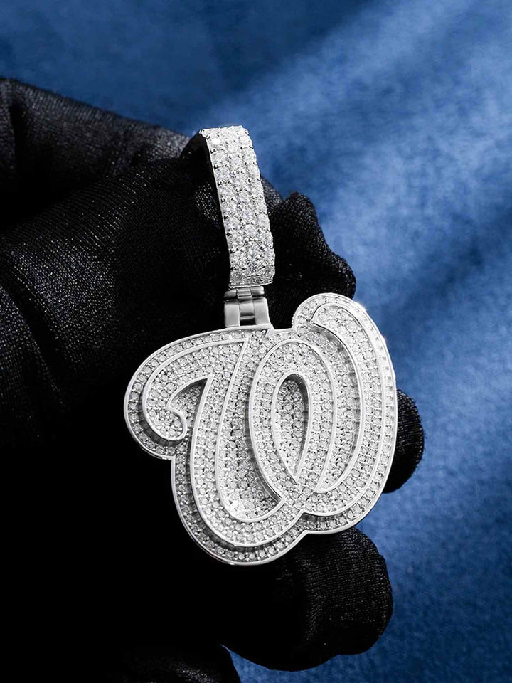 Custom W Initial Moissanite Pendant