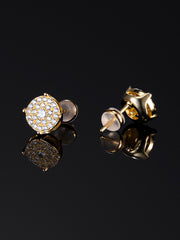 Pack White / Yellow Gold Cluster Round Earrings