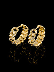 Moissanite Link Chain Hoop Earrings