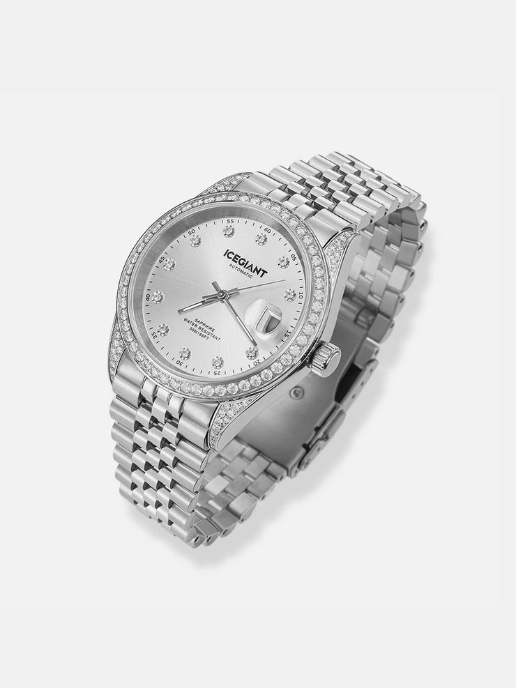 Stainless Iced Moissanite Watch 40mm