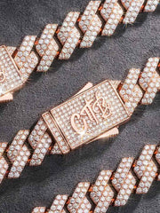 S925 Moissanite Prong Cuban Bracelet