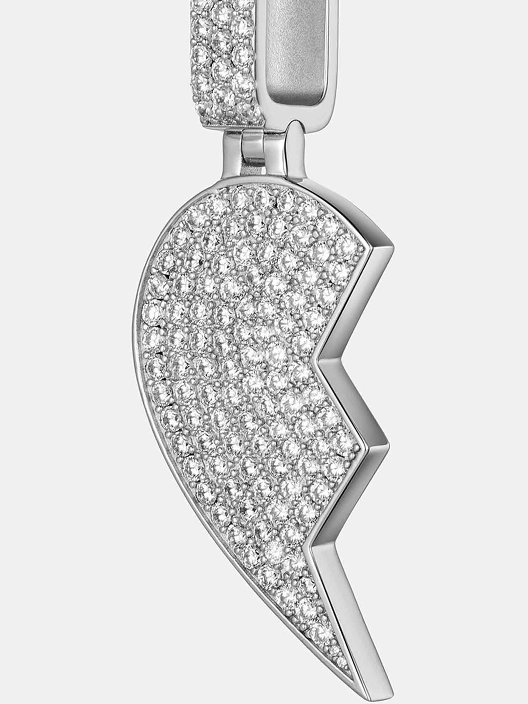 Moissanite Broken Heart Pendant