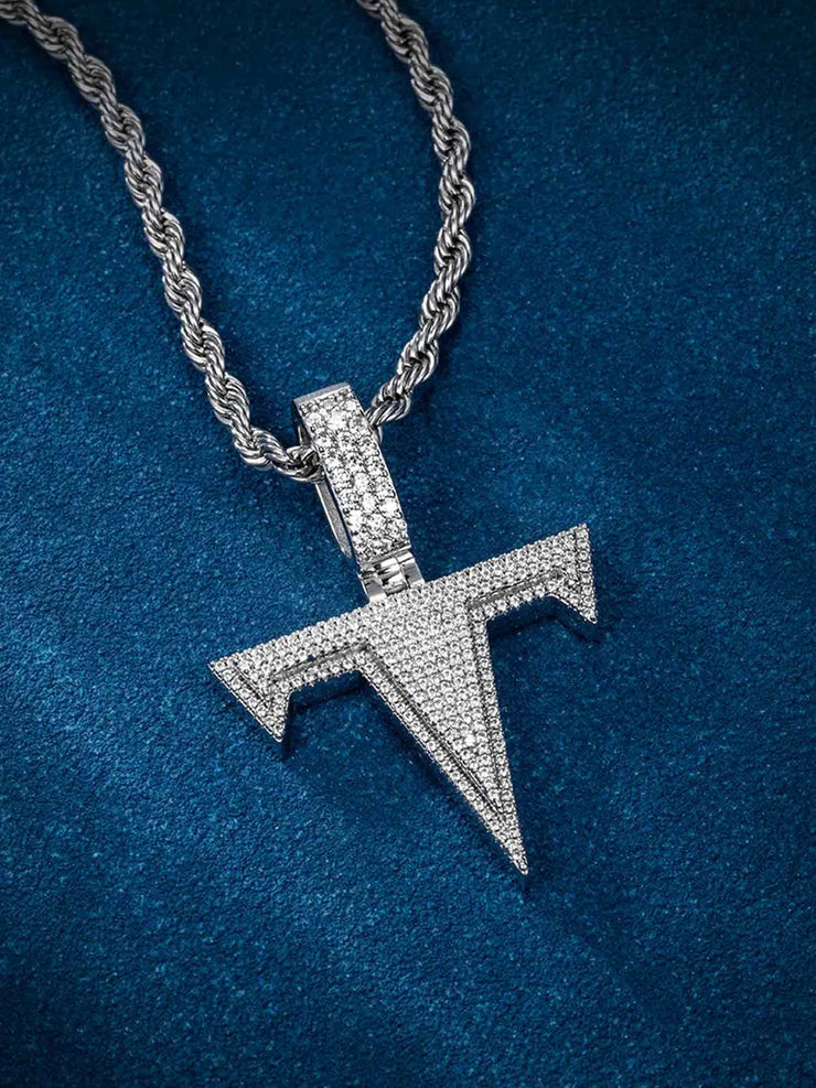 Custom Made T Moissanite Pendant