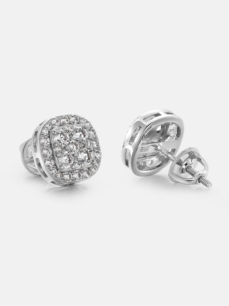 Double-layer Full Iced Moissanite Square Earrings