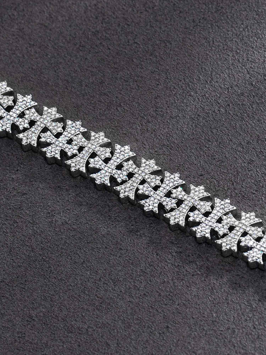 Made to Order 12mm Moissanite Fleuree Cross Bracelet