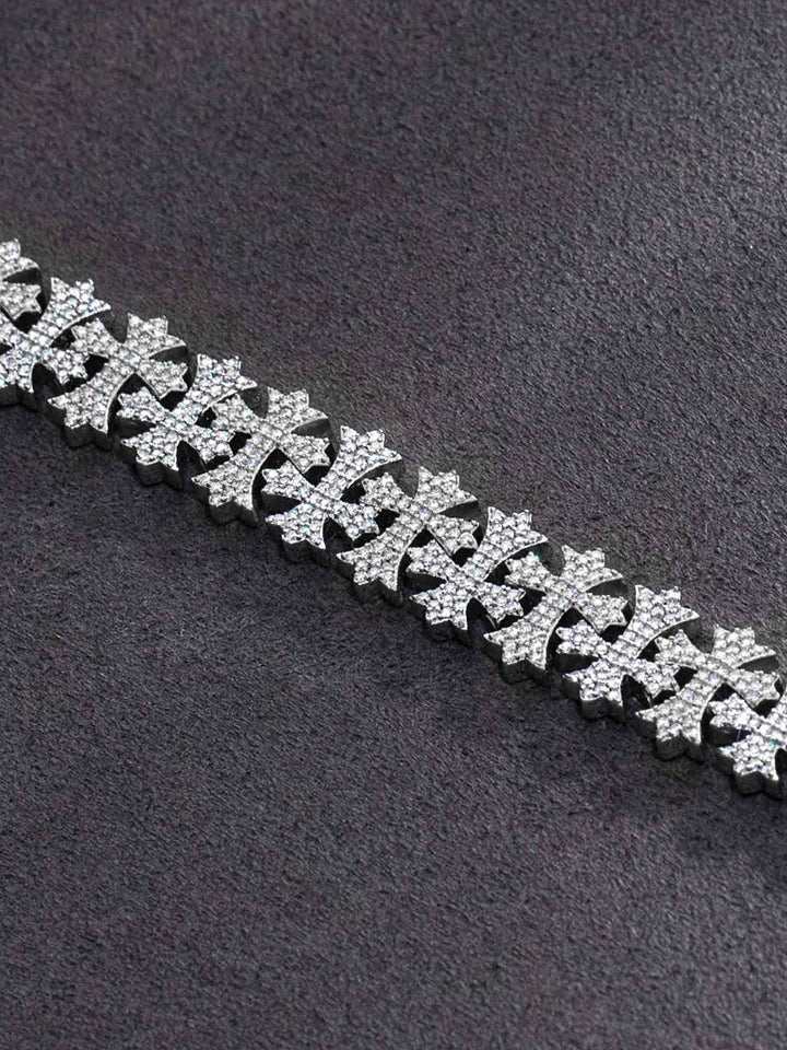 Made to Order 12mm Moissanite Fleuree Cross Bracelet