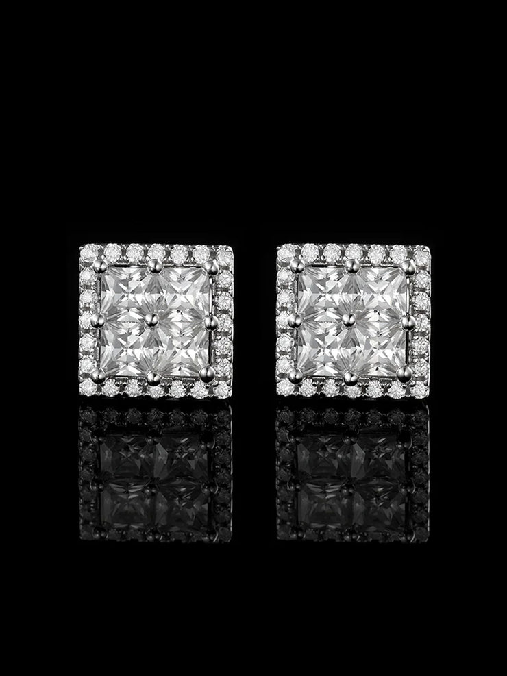 S925 Moissanite Square Earrings