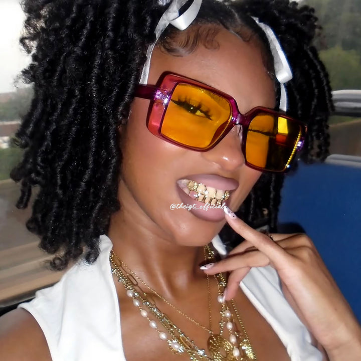 Open Face & Pink Shell Grillz