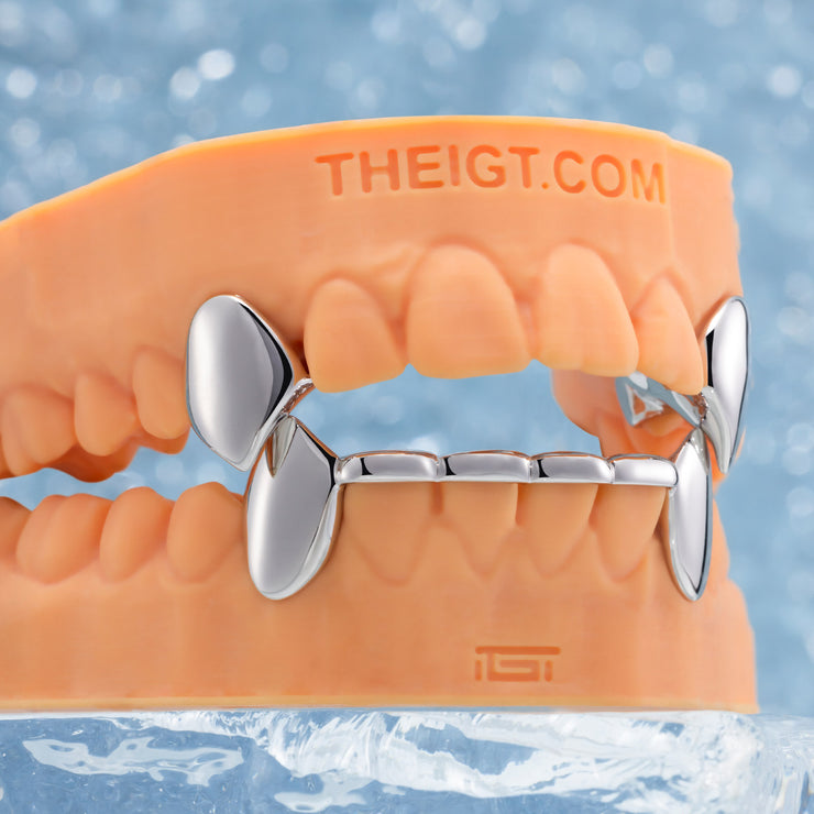 Custom Gold Fang Grillz With Connecting Part