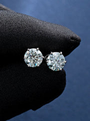 Certified Blue Moissanite Stud Earrings