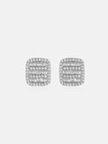 Square Pave Moissanite Stud Earrings