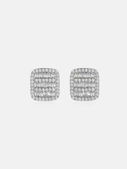 Square Pave Moissanite Stud Earrings