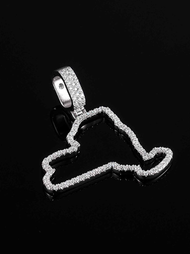 New York US State Moissanite Map Pendant