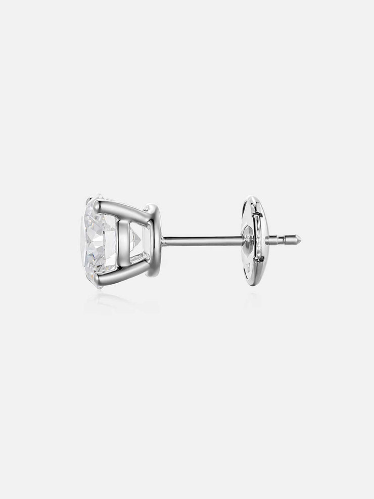 18K Solid Gold Four Prong Lab Diamond Earring