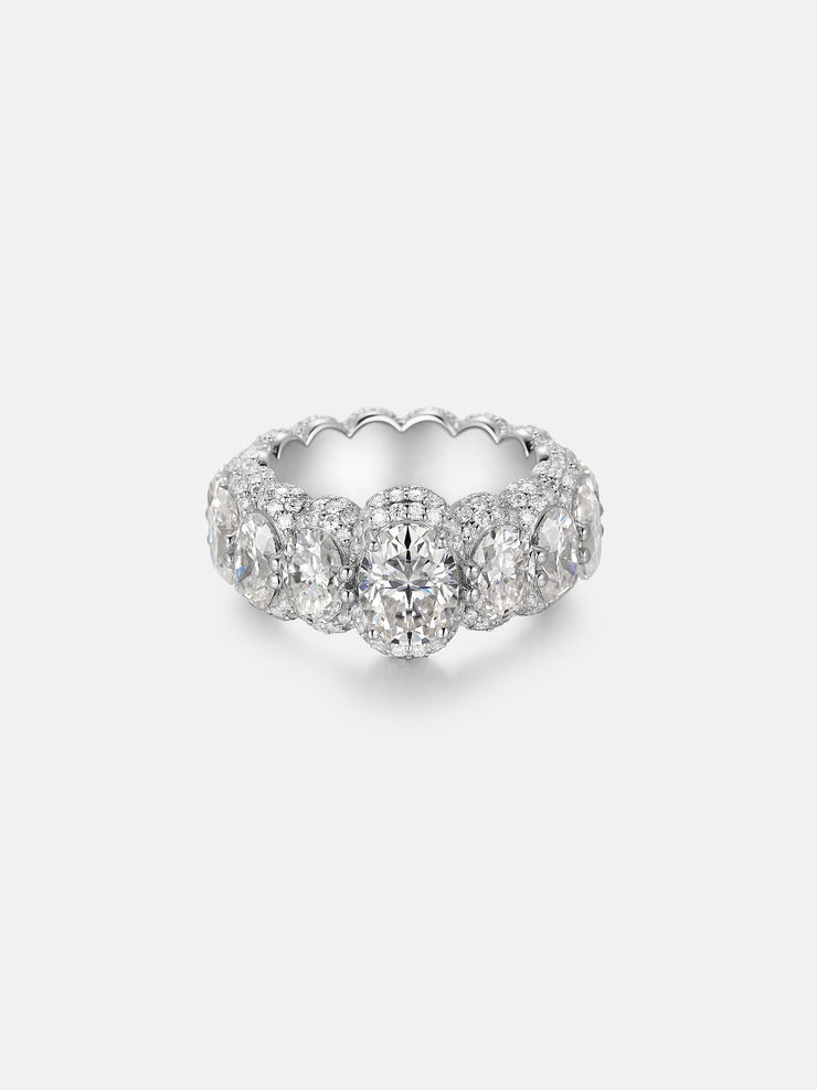 S925 Moissanite Oval Cut Iced Out Ring