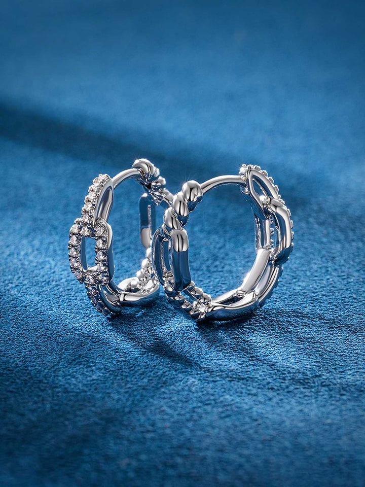 S925 Moissanite Mariner Link Earrings