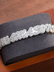 Custom Letters Prong Cuban Bracelet