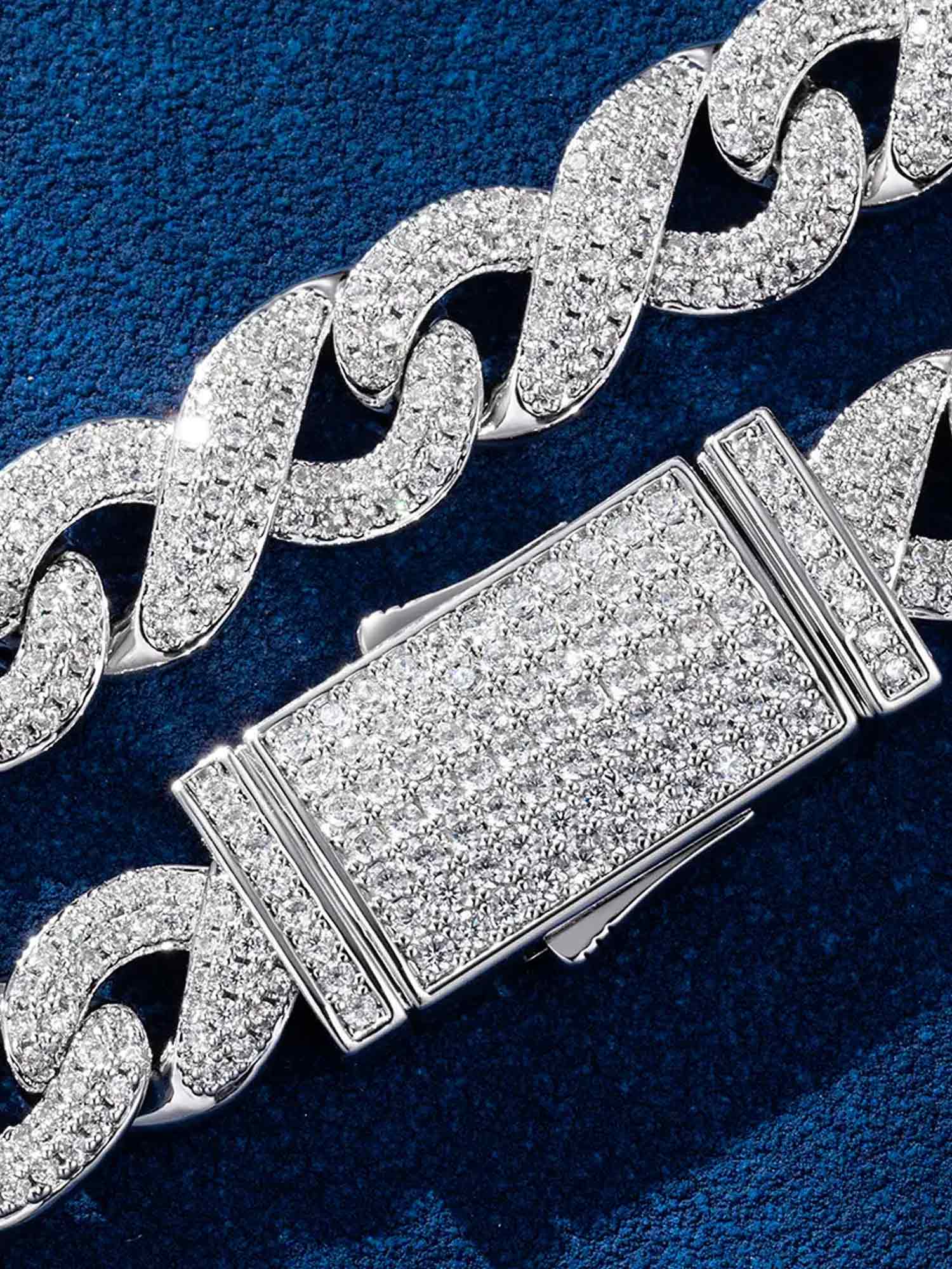10mm S925 Moissanite Infinity Link Bracelet