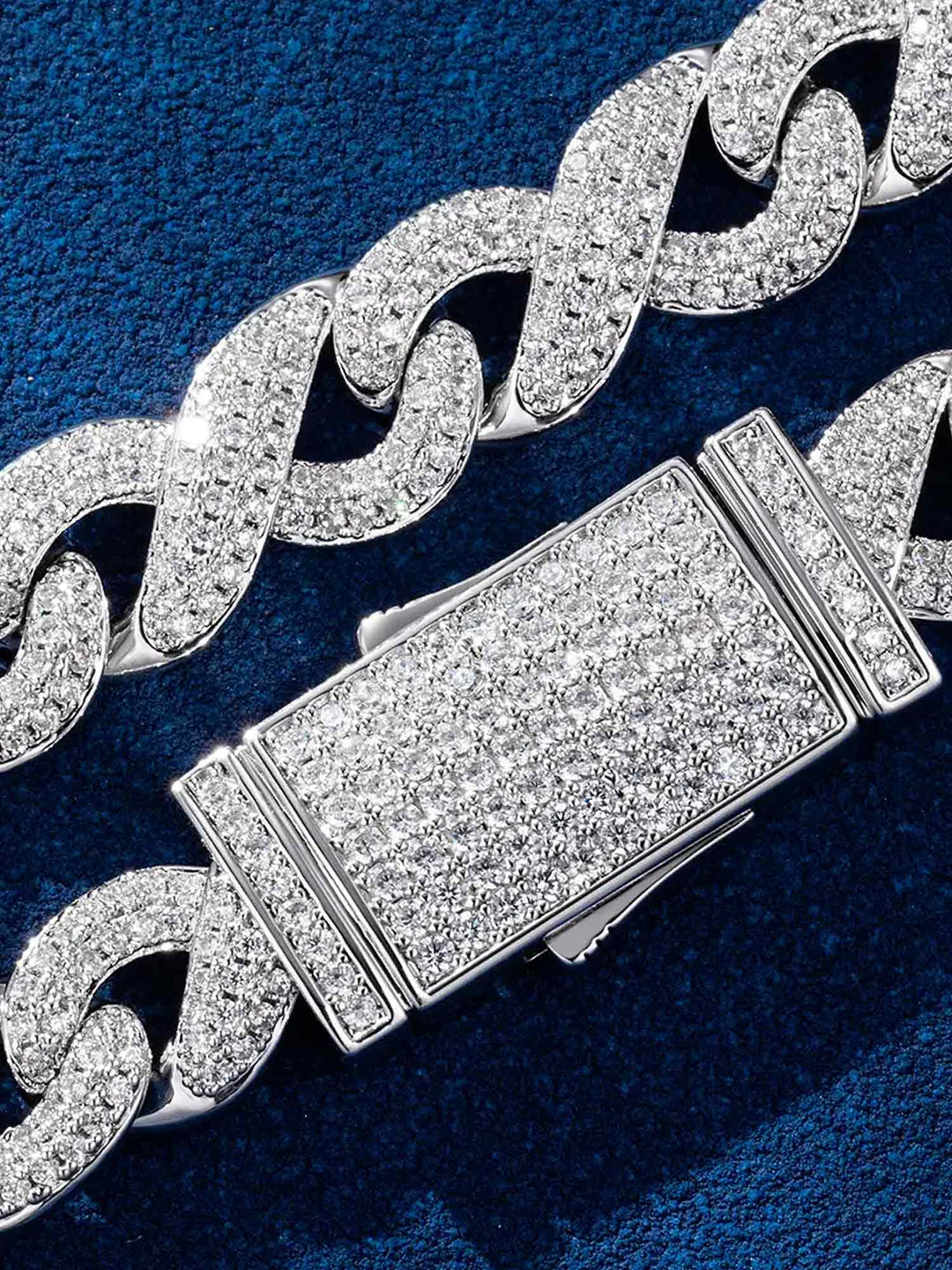 10mm S925 Moissanite Infinity Link Bracelet