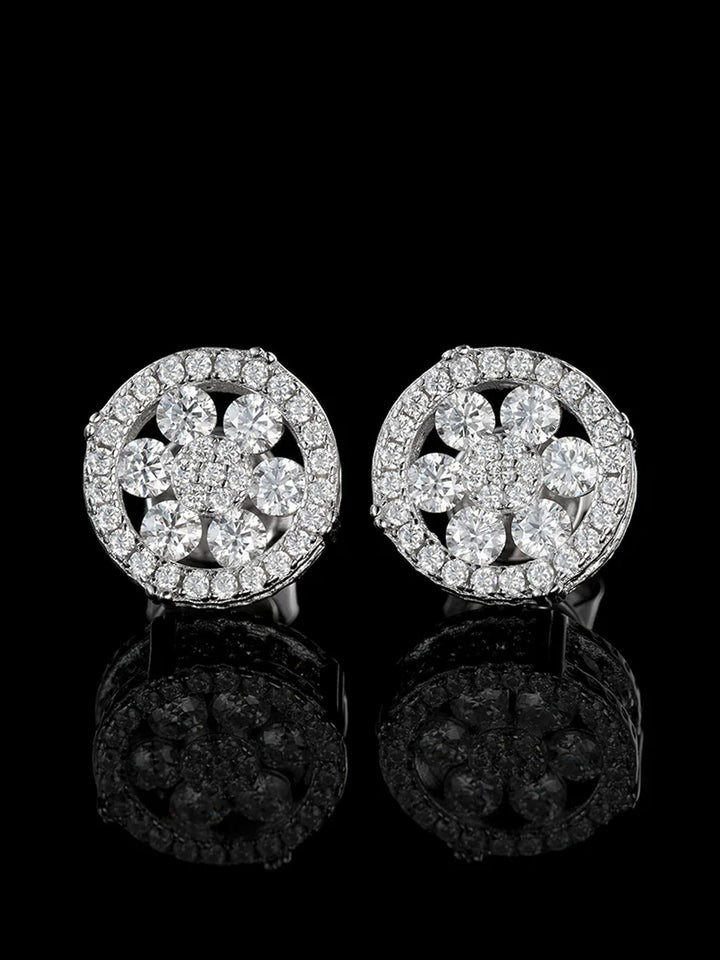 S925 Moissanite Iced Cluster Earrings