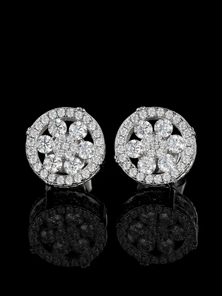 S925 Moissanite Iced Cluster Earrings