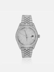 Iced Out Round Cut Moissanite Watch