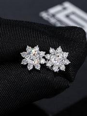 Octagonal Cut Moissanite Petal Shape Earrings