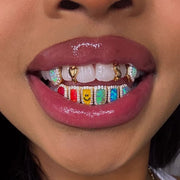 Custom Gap Bar Top And Colored Opal With Smile Face Bottom