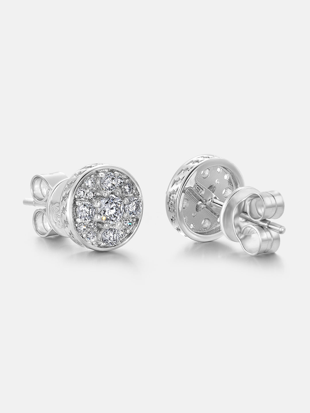 Mixed Size Double Layer Moissanite Stud Earrings