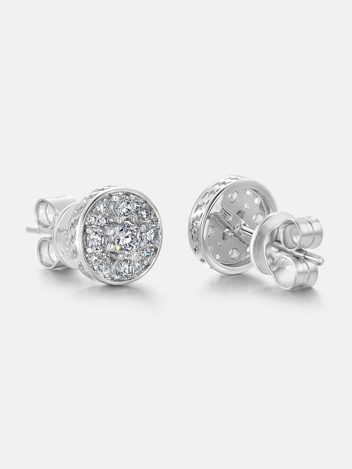 Mixed Size Double Layer Moissanite Stud Earrings
