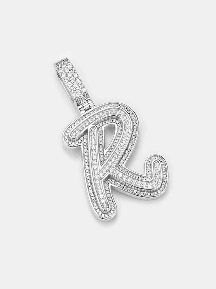 Custom Made R Moissanite Pendant