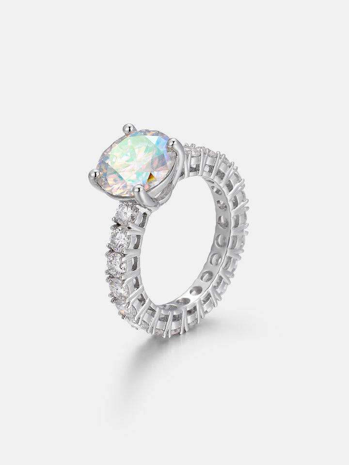 4CT Rainbow Moissanite Engagement Ring