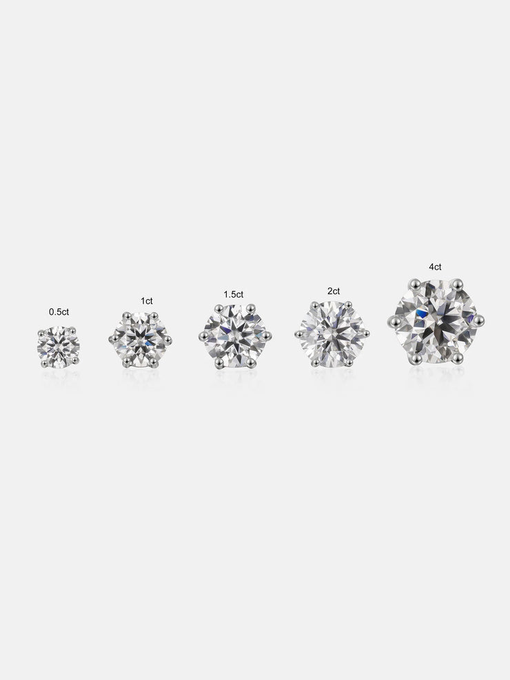 Round Cut Moissanite Earring