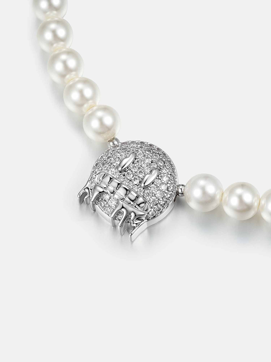 925 Sterling Silver Moissanite Emoji Pearl Bracelet
