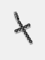 925 Sterling Silver Black Moissanite Cross Pendant