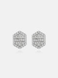 Baguette & Round Moissanite Hexagon Earrings