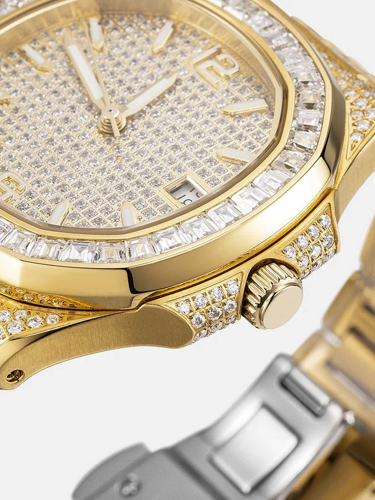 Iced Out Baguette Cut Moissanite Watch