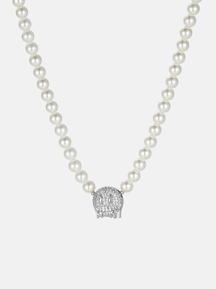 S925 Moissanite Emoji Pearl Chain