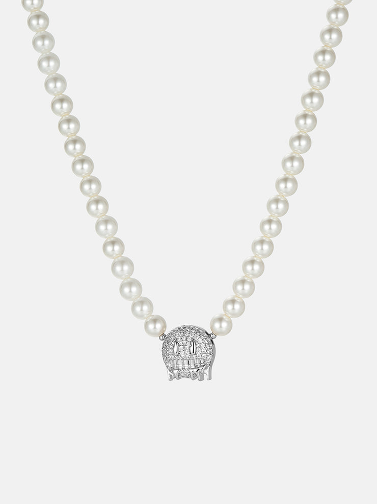 S925 Moissanite Emoji Pearl Chain