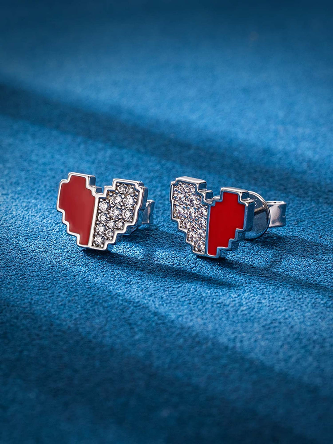 S925 Love Heart Stud Earrings