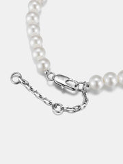 S925 Moissanite Double Sided Smiley & Sad Face Pearl Bracelet