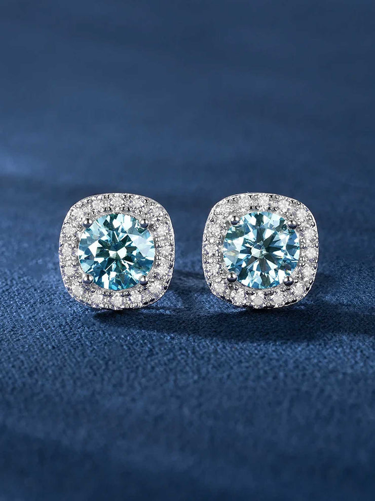 Square Stud Earrings - 3.4 Carat Total