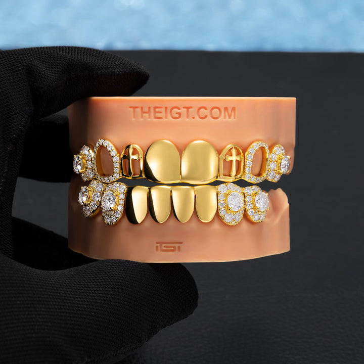 Polish Gold With Cross Grillz