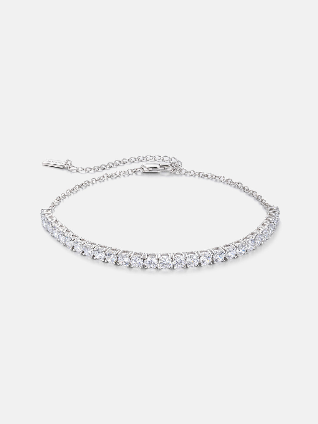 Adjustable 4mm Round Cut Moissanite Tennis Anklet